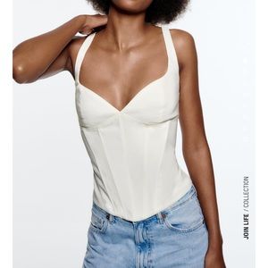 Zara linen blend corset top